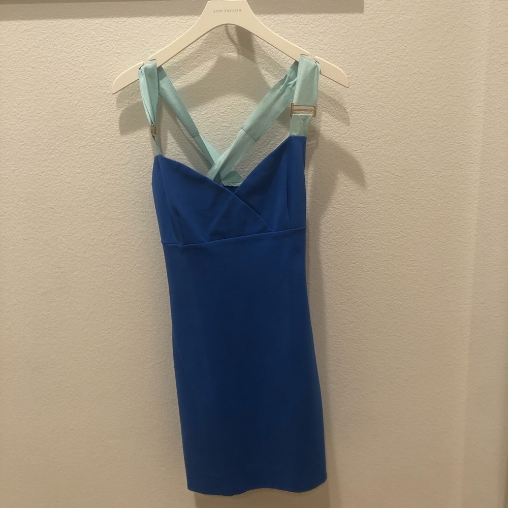 Blue Mini Dress with Light Blue Straps